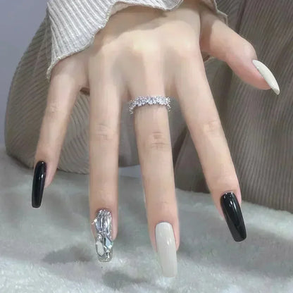 24pcs/Box Long Coffin False Press on Nails