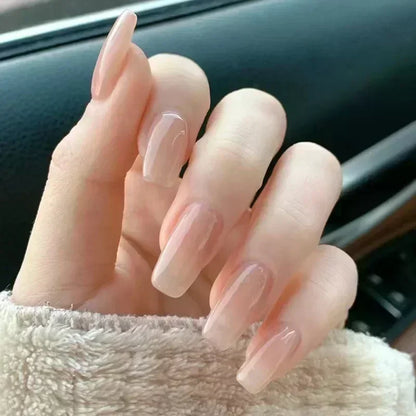 24pcs/Box Long Coffin False Press on Nails