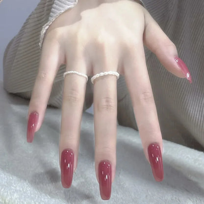 24pcs/Box Long Coffin False Press on Nails
