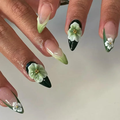 24pcs/Box Long Coffin False Press on Nails