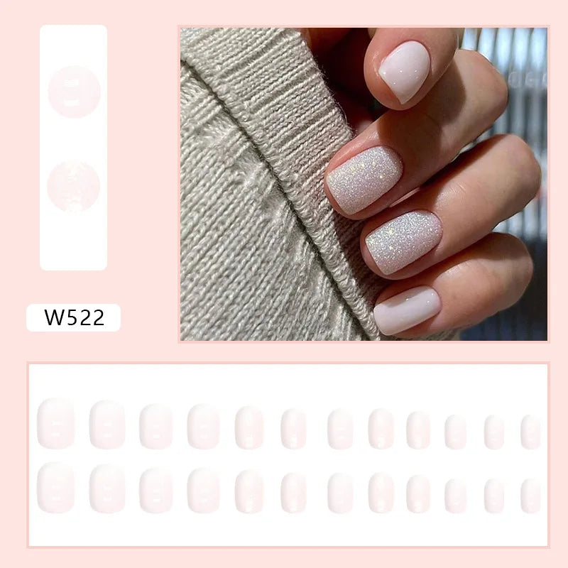 24pcs Square False Press On Nails