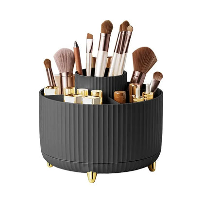 Makeup Brush Holder Organizer,360° Rotating Makeup Brush Organizer,5 Slot Make up Brushes Cup for Cosmetics, Nail Polish, Art Supply, Bathroom Vanity Desktop Organizer