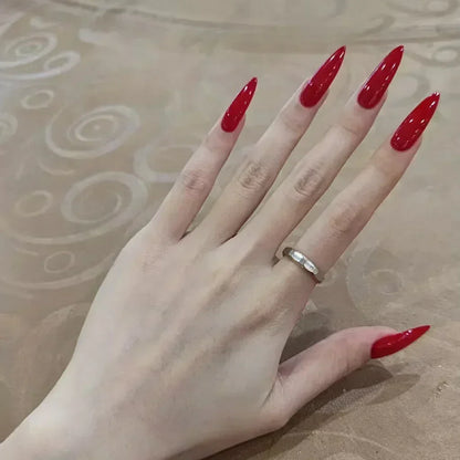 24pcs/Box Long Coffin False Press on Nails