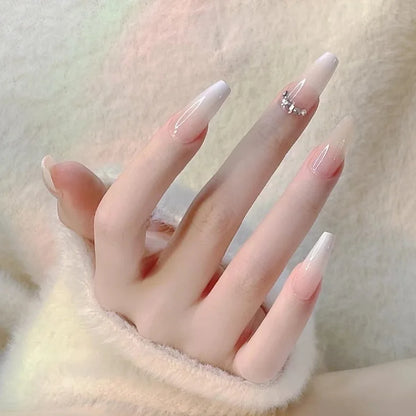 24pcs/Box Long Coffin False Press on Nails