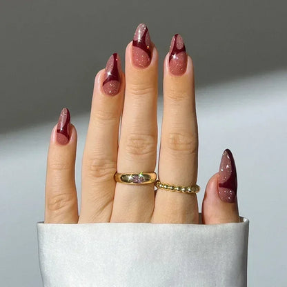 24pcs/Box Long Coffin False Press on Nails