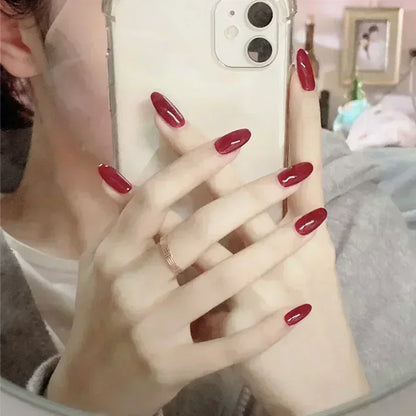 24pcs/Box Long Coffin False Press on Nails