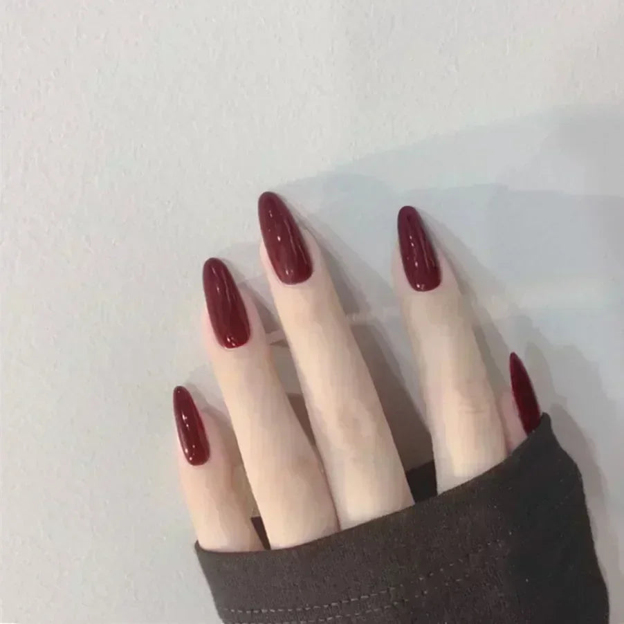 24pcs/Box Long Coffin False Press on Nails