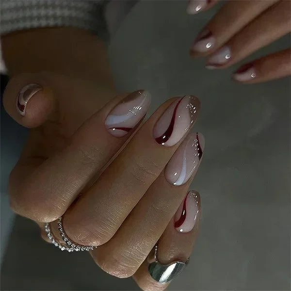 24pcs/Box Long Coffin False Press on Nails