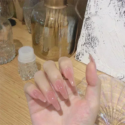 24pcs/Box Long Coffin False Press on Nails