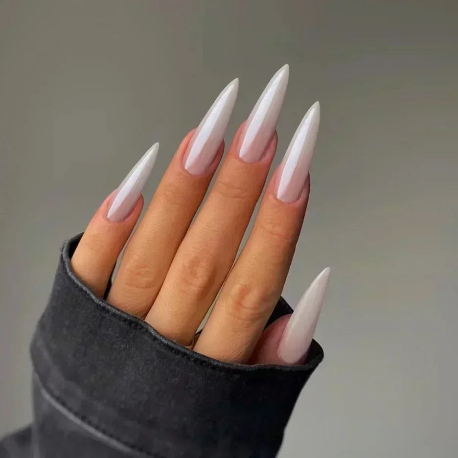 24pcs/Box Long Coffin False Press on Nails