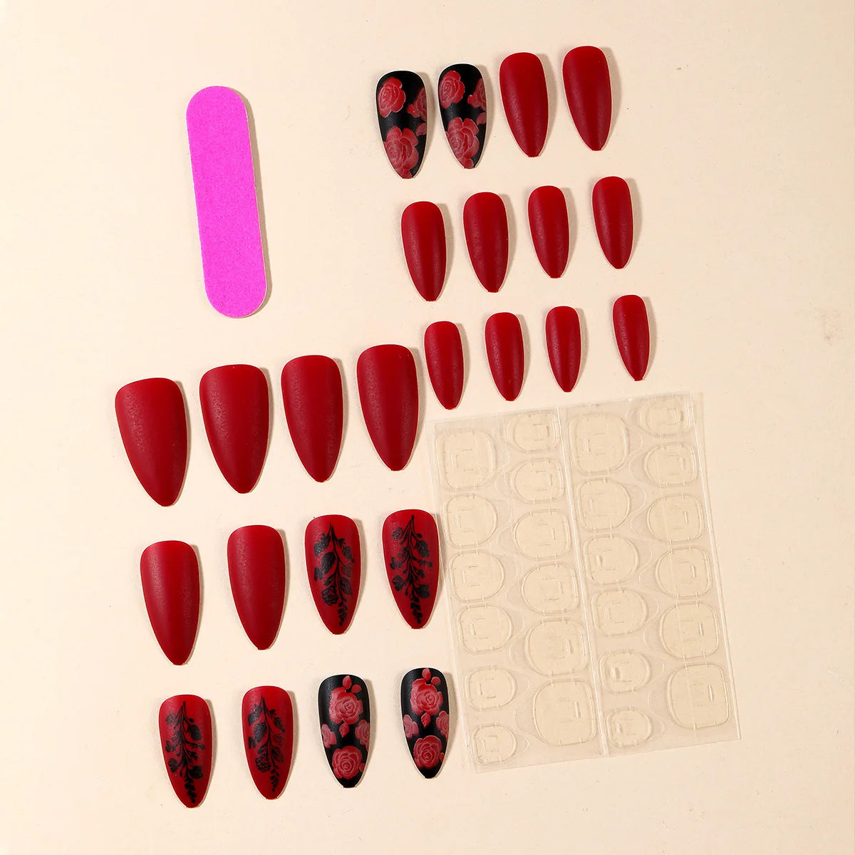 24Pcs Designer Nail Art  Full Cover Press on Acrylic Nails Tips