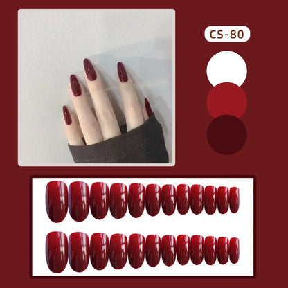 24pcs/Box Long Coffin False Press on Nails