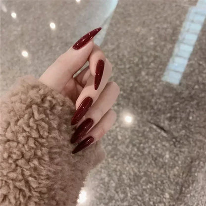 24pcs/Box Long Coffin False Press on Nails