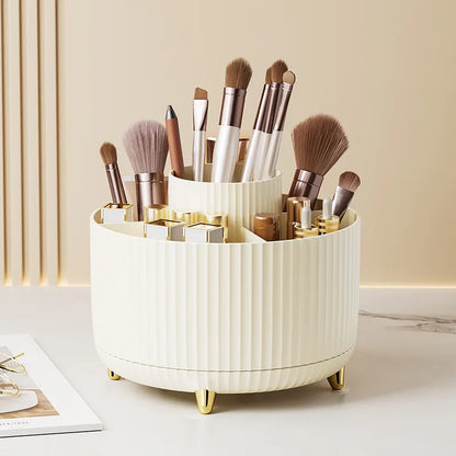 Makeup Brush Holder Organizer,360° Rotating Makeup Brush Organizer,5 Slot Make up Brushes Cup for Cosmetics, Nail Polish, Art Supply, Bathroom Vanity Desktop Organizer