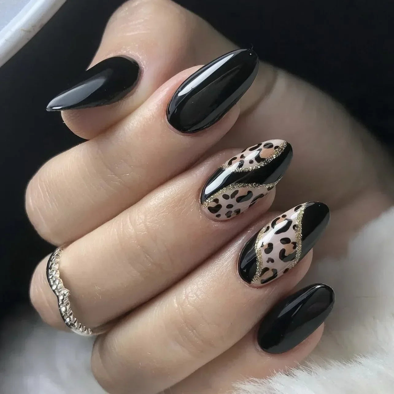 24pcs/Box Long Coffin False Press on Nails