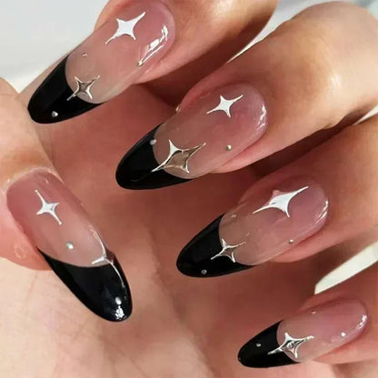 24pcs/Box Long Coffin False Press on Nails