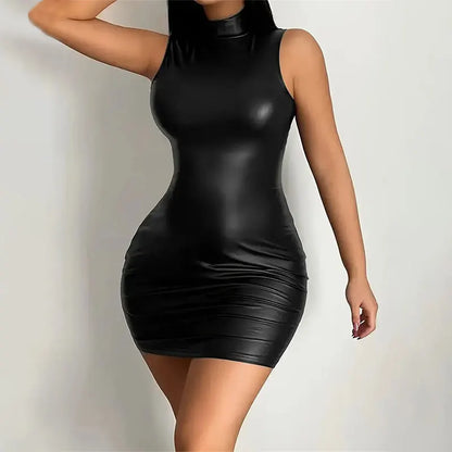 Lana Bodycon Leather Mini Dress