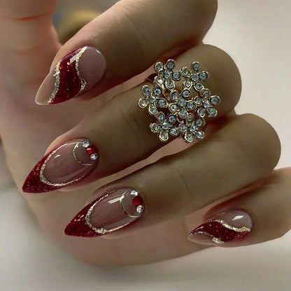 24pcs/Box Long Coffin False Press on Nails