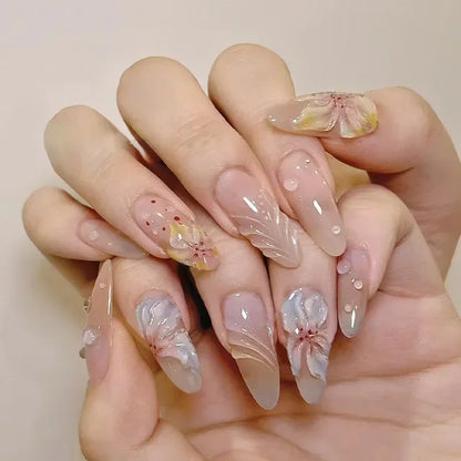24pcs/Box Long Coffin False Press on Nails