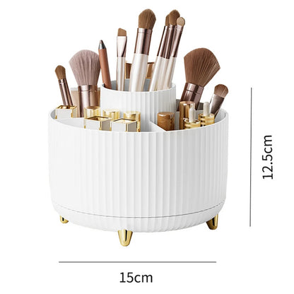 Makeup Brush Holder Organizer,360° Rotating Makeup Brush Organizer,5 Slot Make up Brushes Cup for Cosmetics, Nail Polish, Art Supply, Bathroom Vanity Desktop Organizer