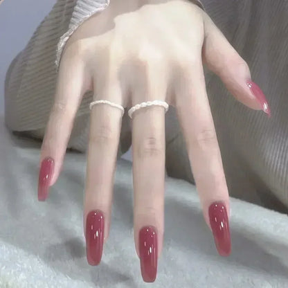 24pcs/Box Long Coffin False Press on Nails