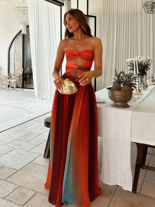 Bali Miami Off Shoulder A-line Maxi Dress